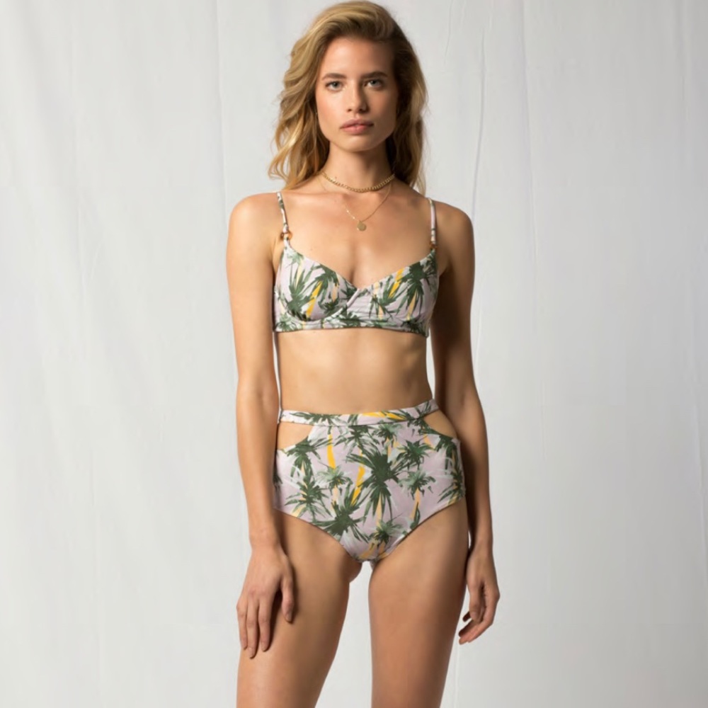 Aila Blue High Waisted Palms Jasmine Bottom (S)